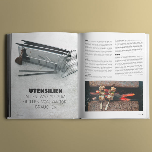 Abbildung Buch Japanisch Grillen, Cover und Innenseiten, Kochbuch, asiatische Küche, Japan , Korea