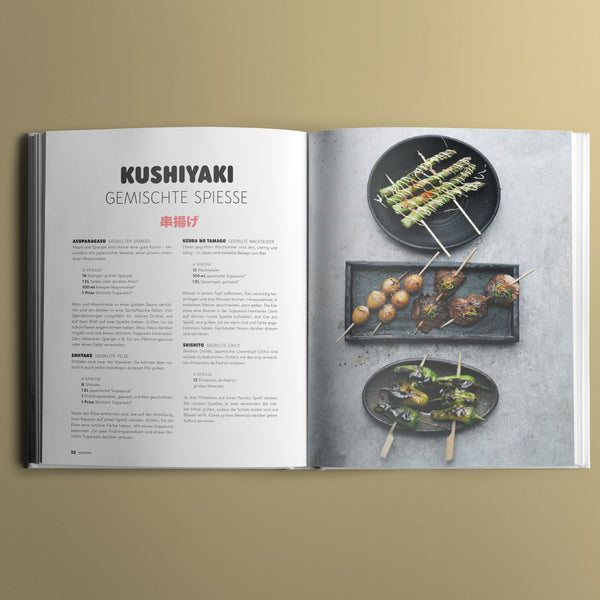 Abbildung Buch Japanisch Grillen, Cover und Innenseiten, Kochbuch, asiatische Küche, Japan , Korea
