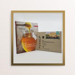 Geschenkset Honig-Kochbuch plus Bio-Bienenwachstuch